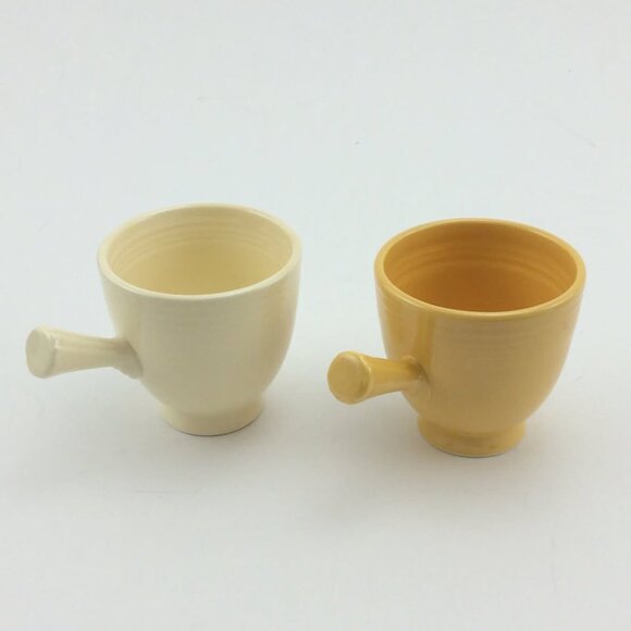 2 Vtg Fiesta Demitasse Cups Saucers Homer Laughlin Stick Handle Mix-and-Match - Picture 7 of 10